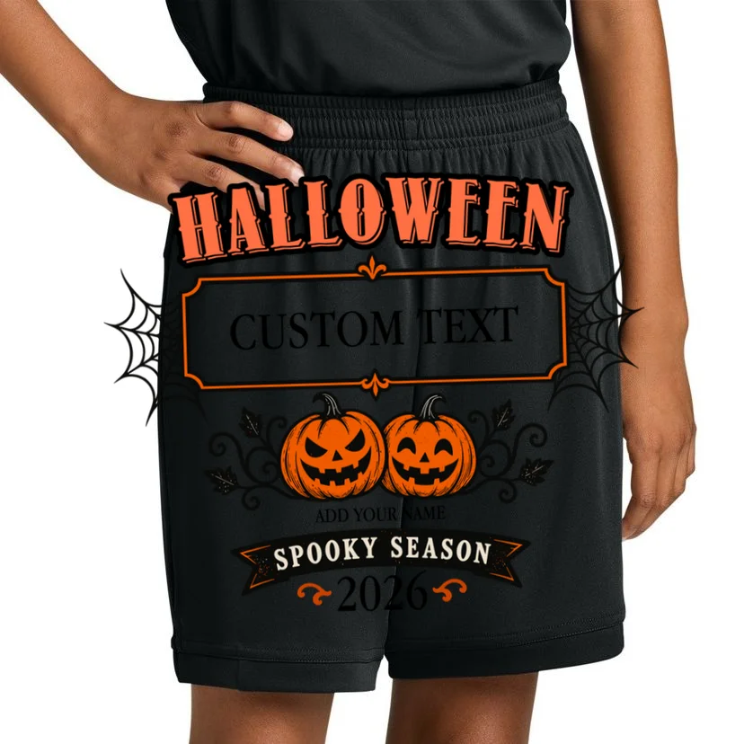 Custom Personalized Spooky Halloween Kids Shorts - Front 1