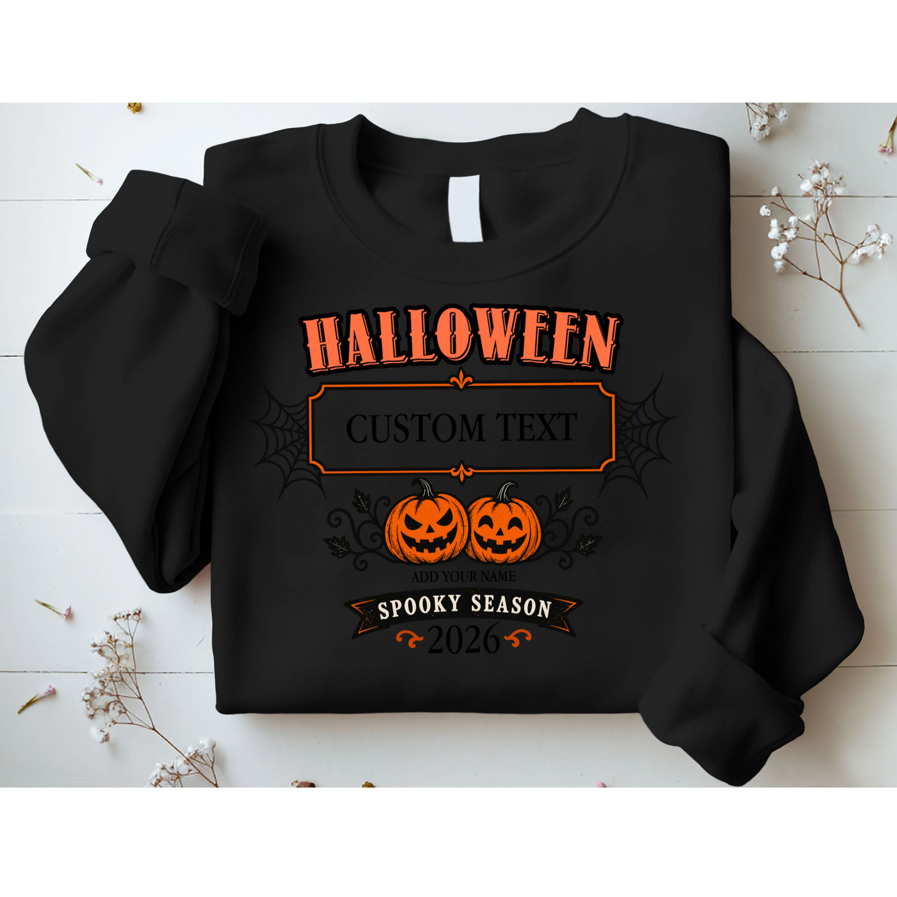 Custom Personalized Spooky Halloween Men's Sweatshirt - Front 1
