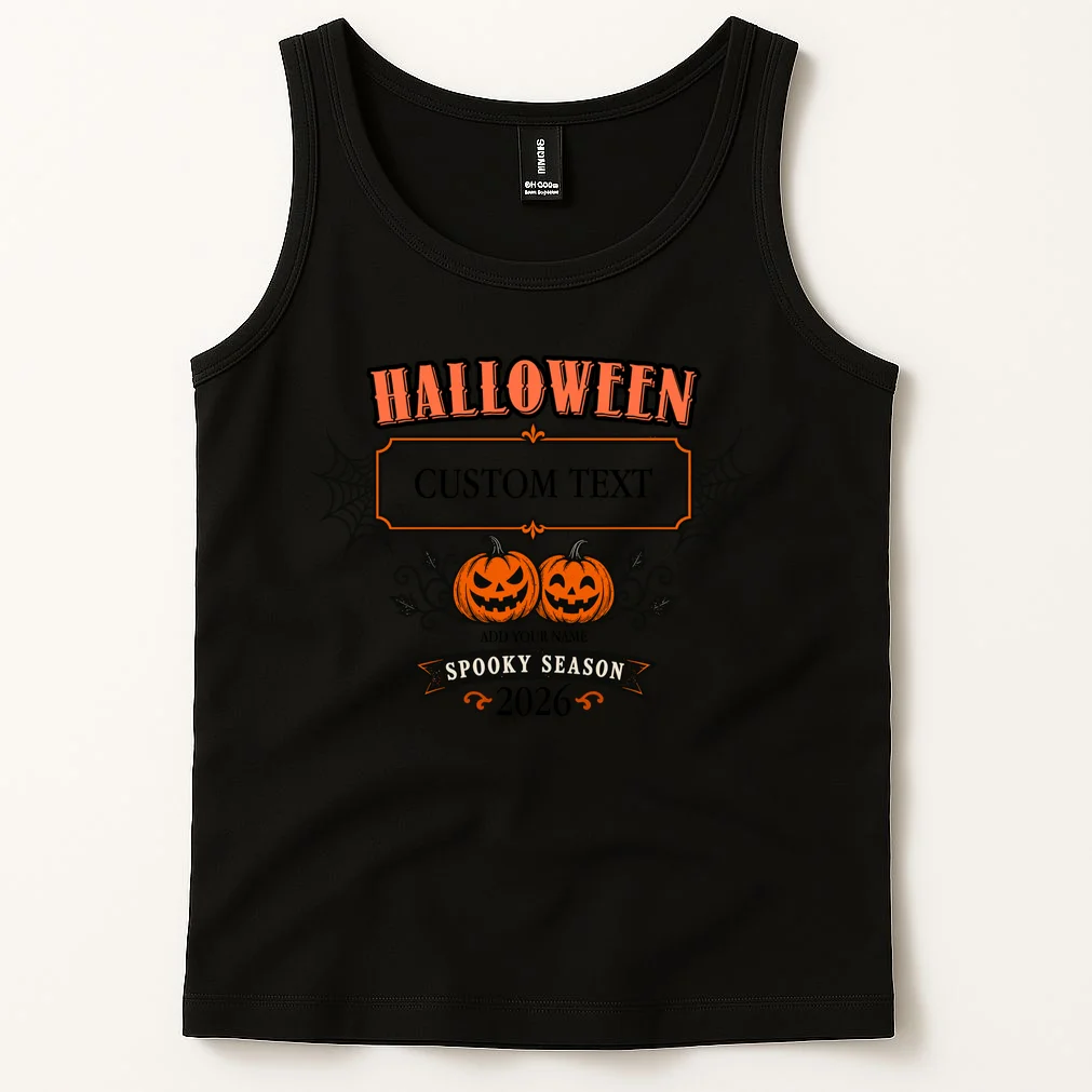 Custom Personalized Spooky Halloween Men's Tank Top - Front 1