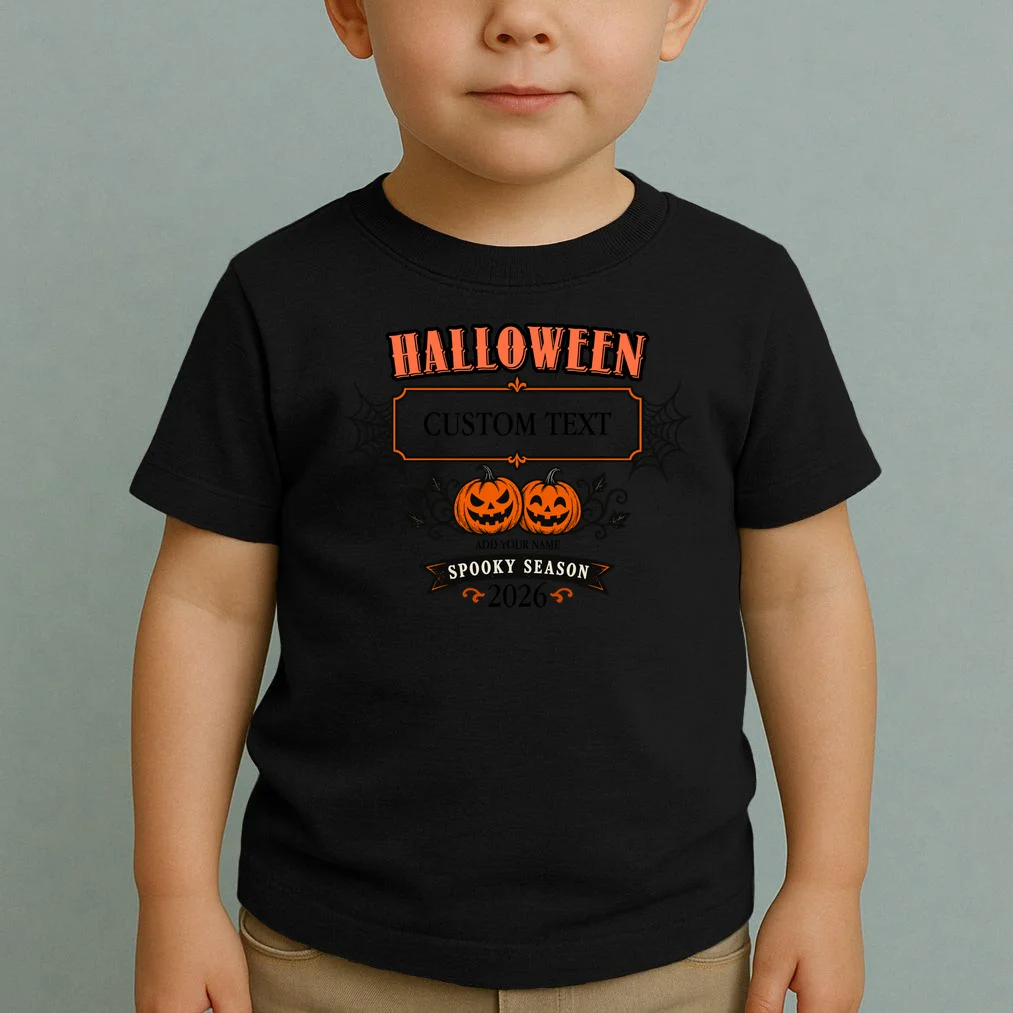 Custom Personalized Spooky Halloween Toddler T-Shirt - Front 1
