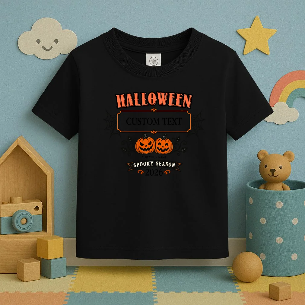 Custom Personalized Spooky Halloween Toddler T-Shirt - Front 2