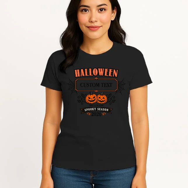 Custom Personalized Spooky Halloween Women's T-Shirt - Front 3