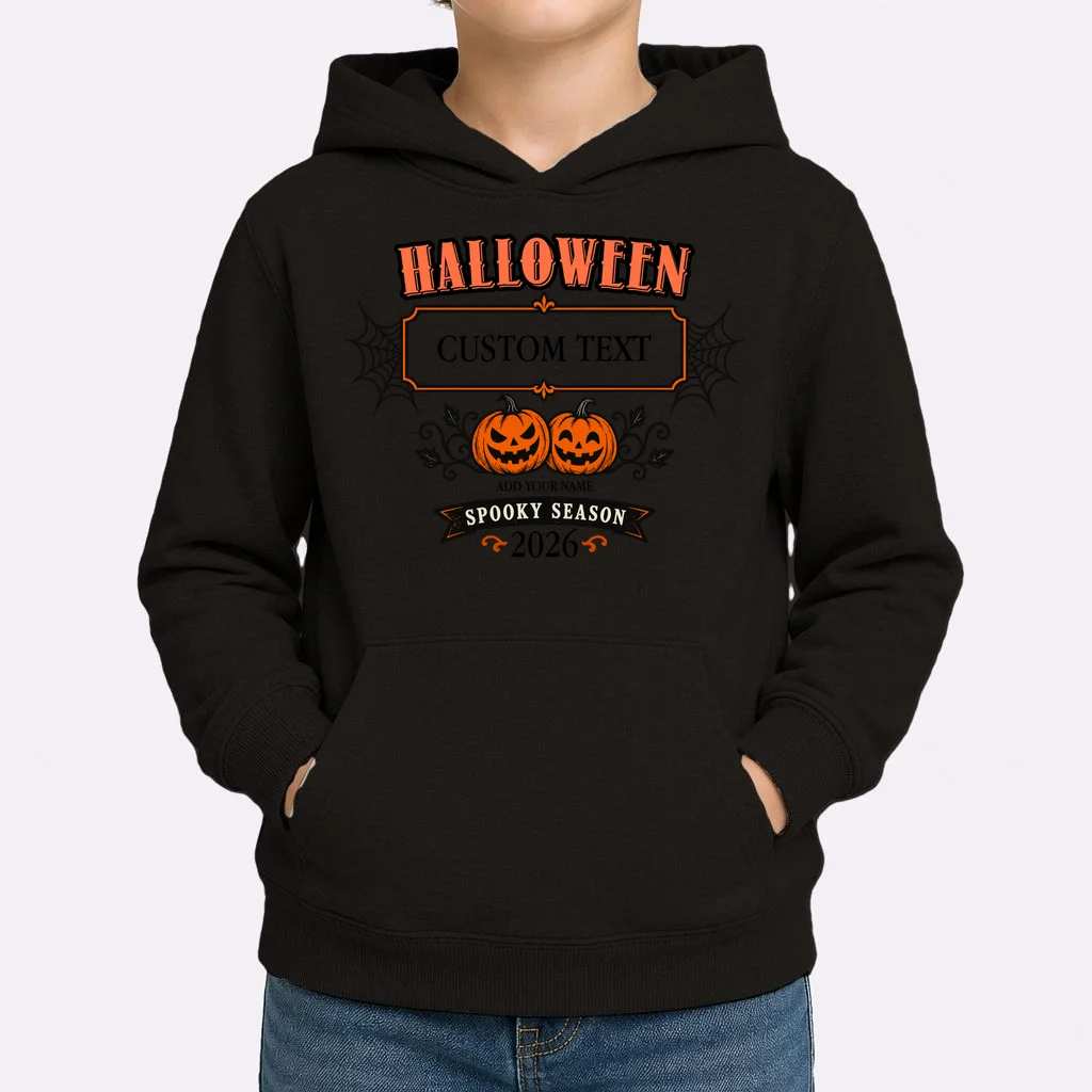 Custom Personalized Spooky Halloween Kids Hoodie - Front 1