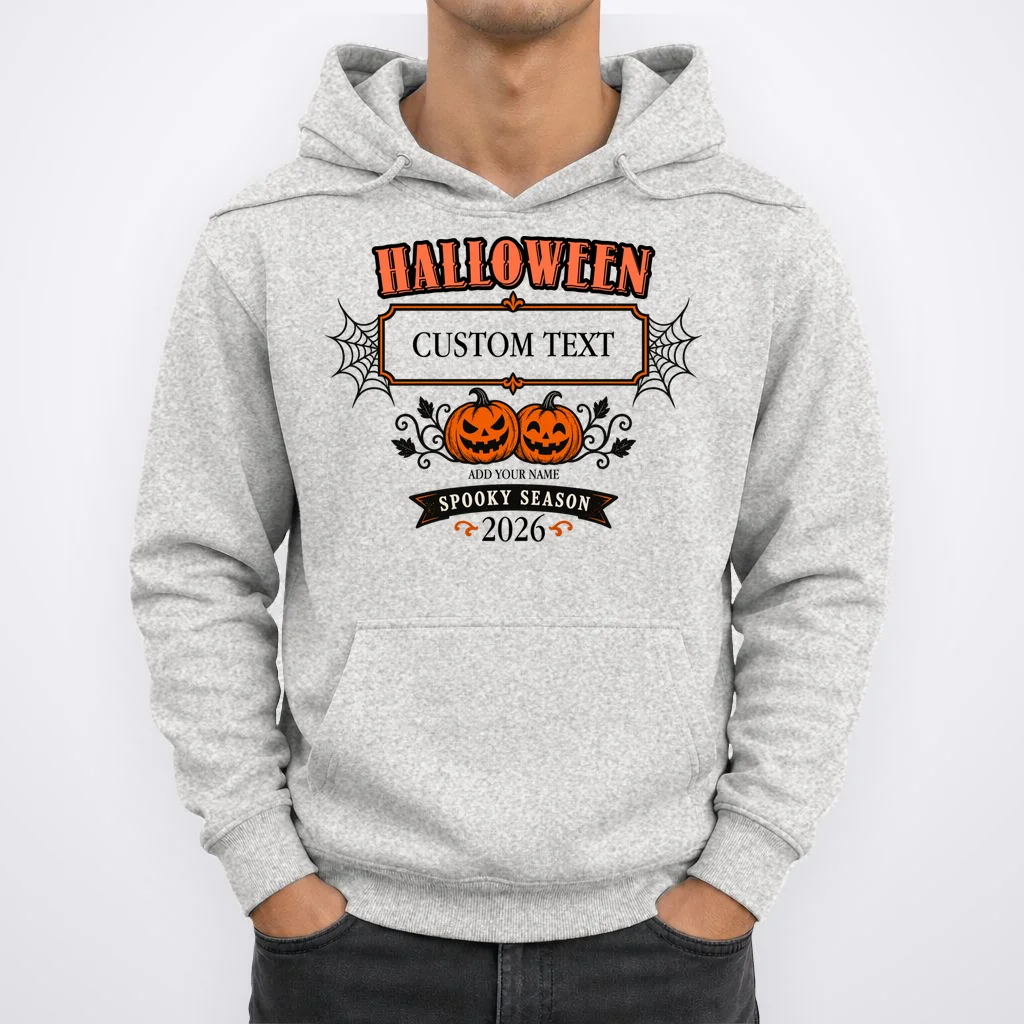 Custom Personalized Spooky Halloween Men's Hoodie - Front 1
