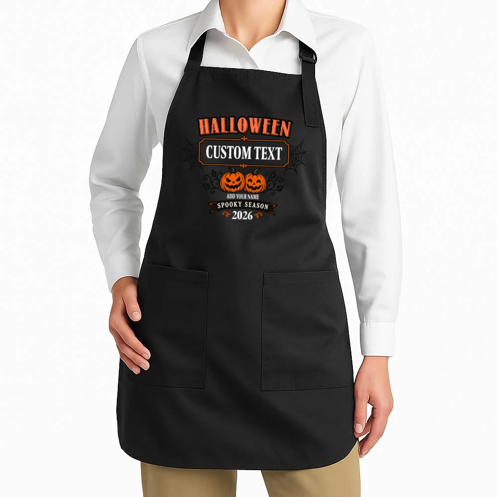 Personalized Custom Halloween Shirt- Spooky Halloween Apron - Front 1