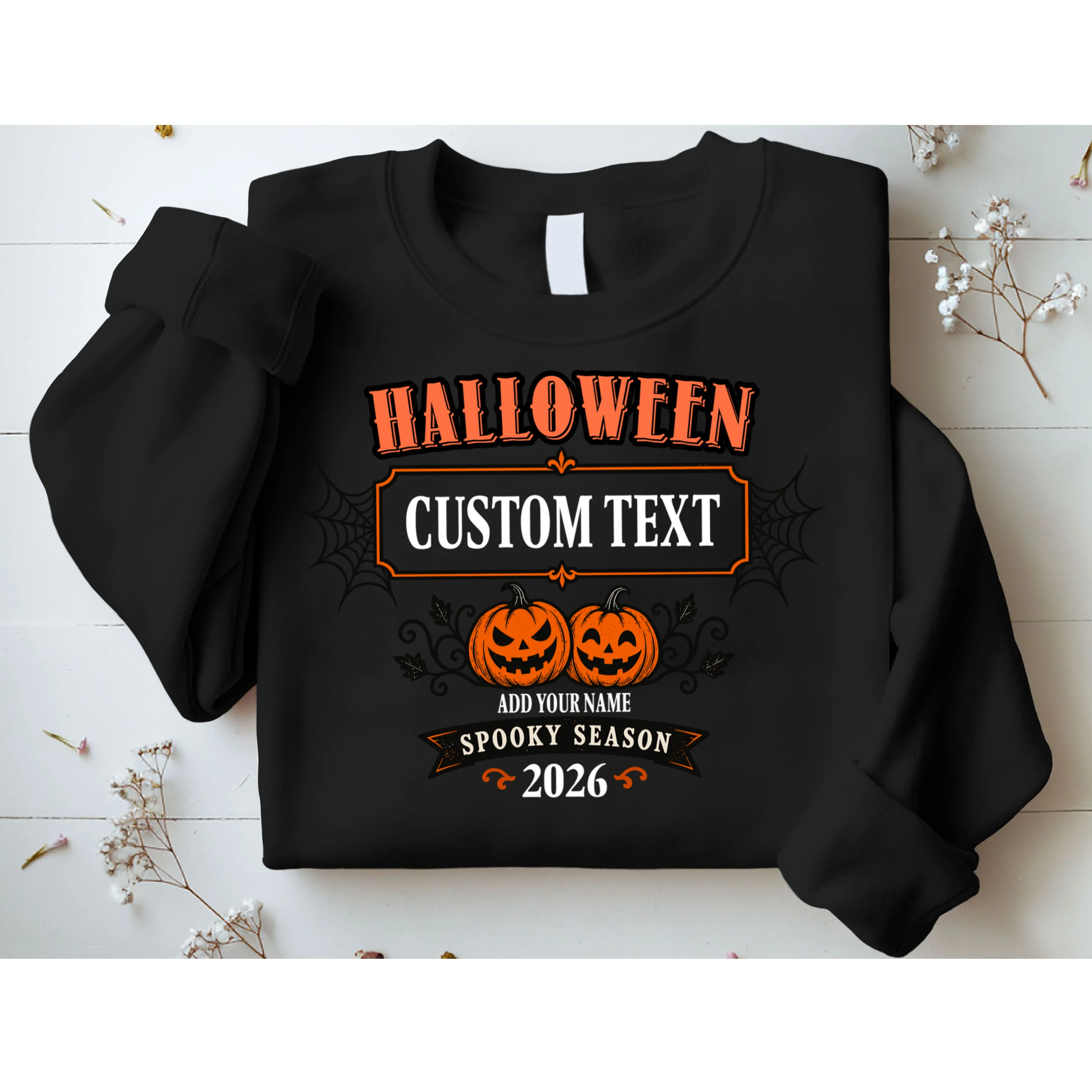 Personalized Custom Halloween Shirt- Spooky Halloween Men's Sweatshirt - Front 1