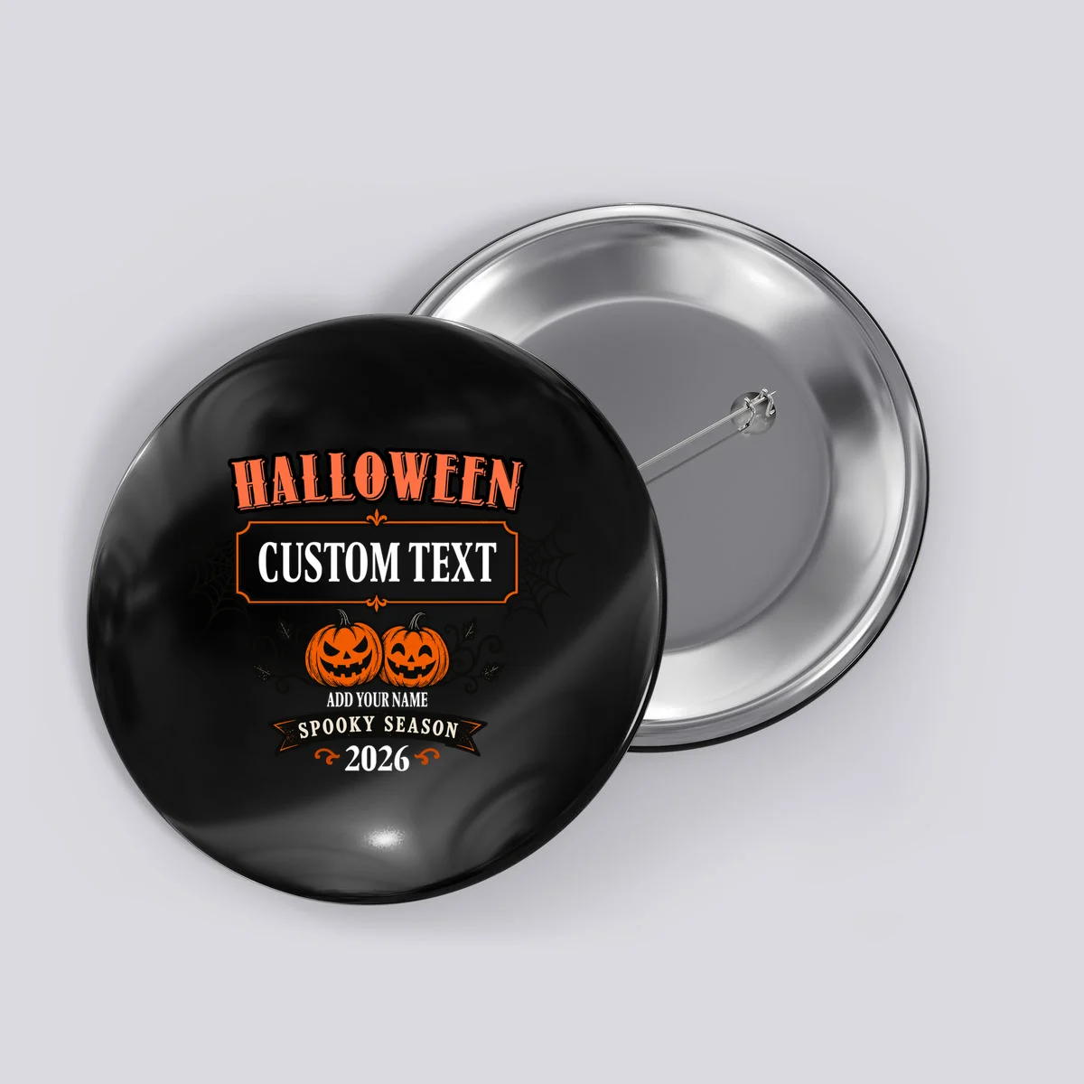 Personalized Custom Halloween Shirt- Spooky Halloween Button - Front