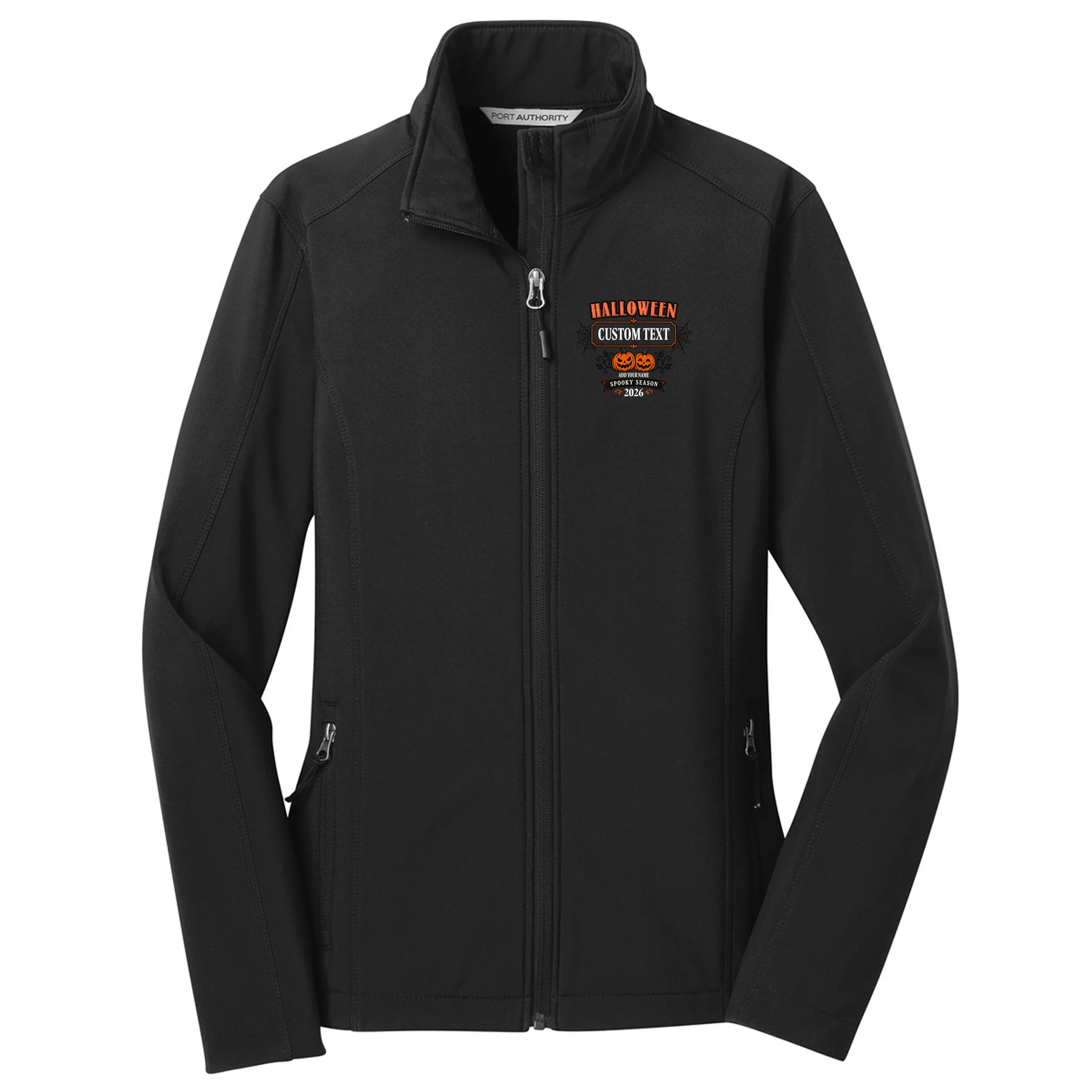 Personalized Custom Halloween Shirt- Spooky Halloween Women's Soft Jacket - Front