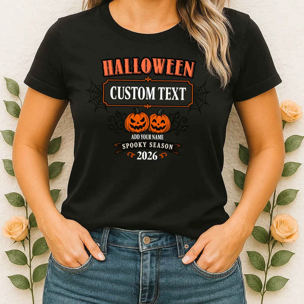 Personalized Custom Halloween Shirt- Spooky Halloween Women's T-Shirt - Front 1