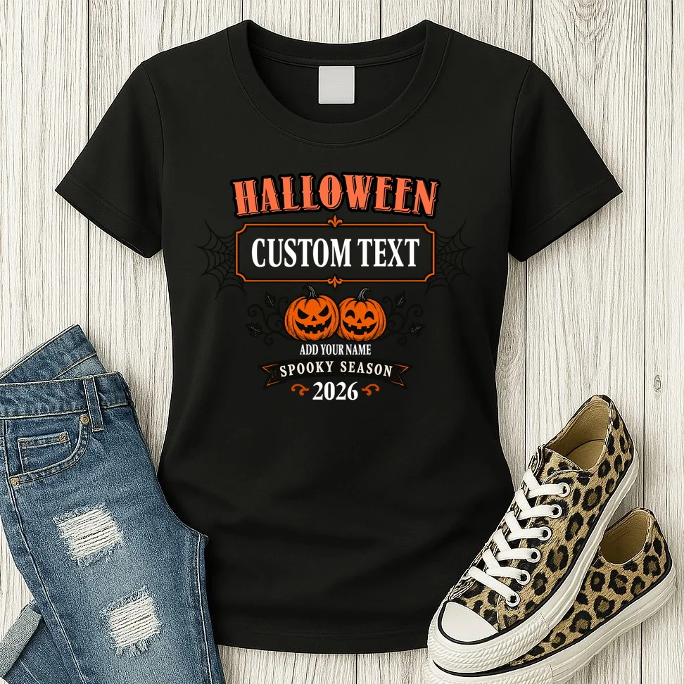 Personalized Custom Halloween Shirt- Spooky Halloween Women's T-Shirt - Front 2