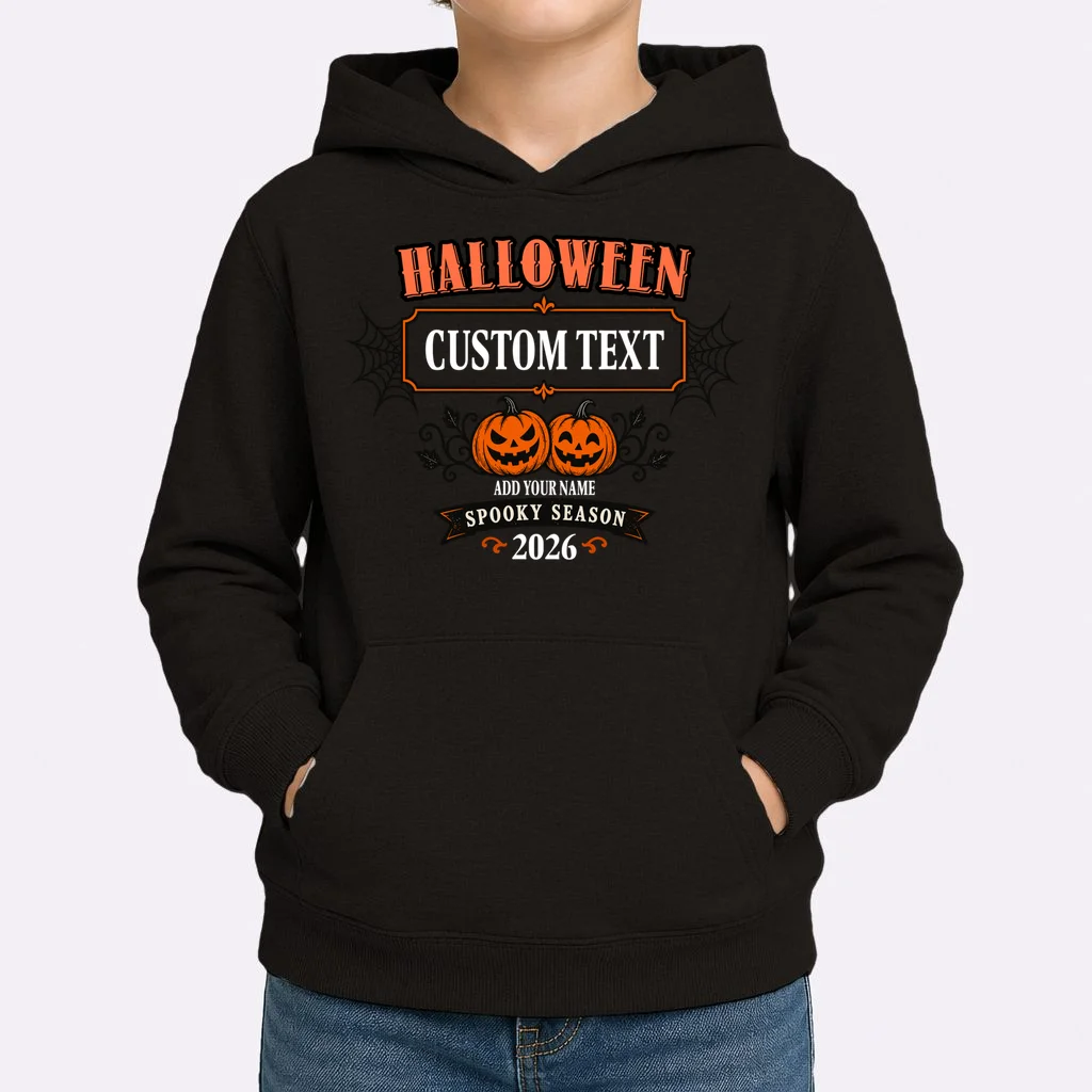 Personalized Custom Halloween Shirt- Spooky Halloween Kids Hoodie - Front 1