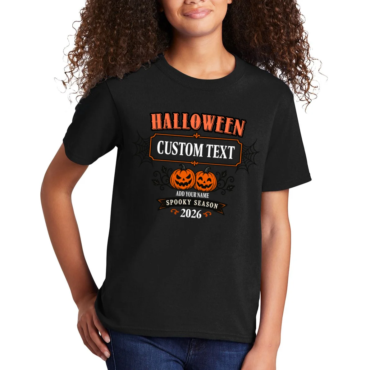 Personalized Custom Halloween Shirt- Spooky Halloween Kids T-Shirt - Front 1
