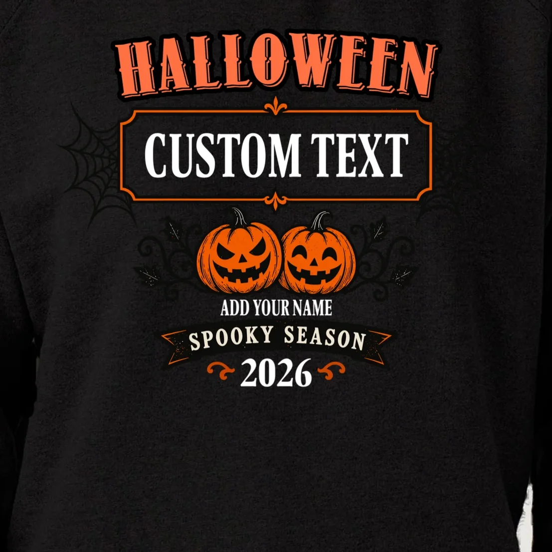 Personalized Custom Halloween - Spooky Halloween Women's Sweatshirt - Front - Close-up