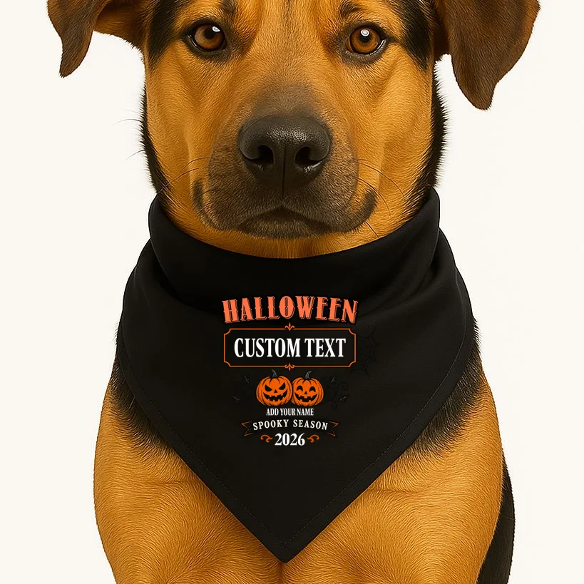 Personalized Custom Halloween - Spooky Halloween Dog Bandana - Front 1