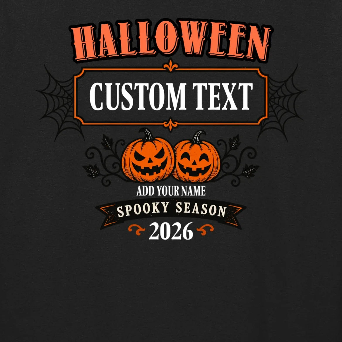 Personalized Custom Halloween - Spooky Halloween Men's Long Sleeve Shirt - Front - Close-up