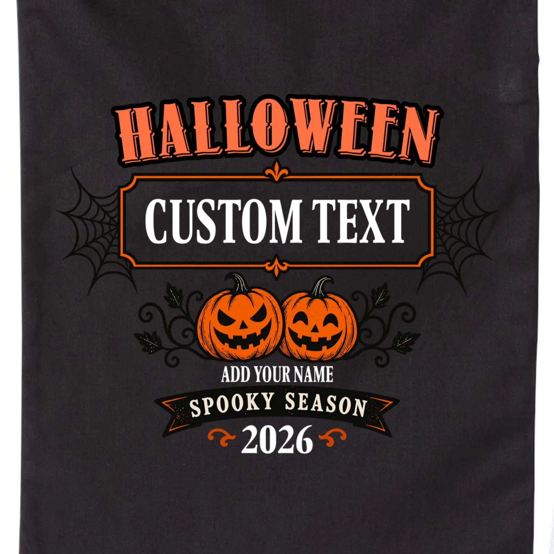 Personalized Custom Halloween - Spooky Halloween Drawstring Bag - Front - Close-up