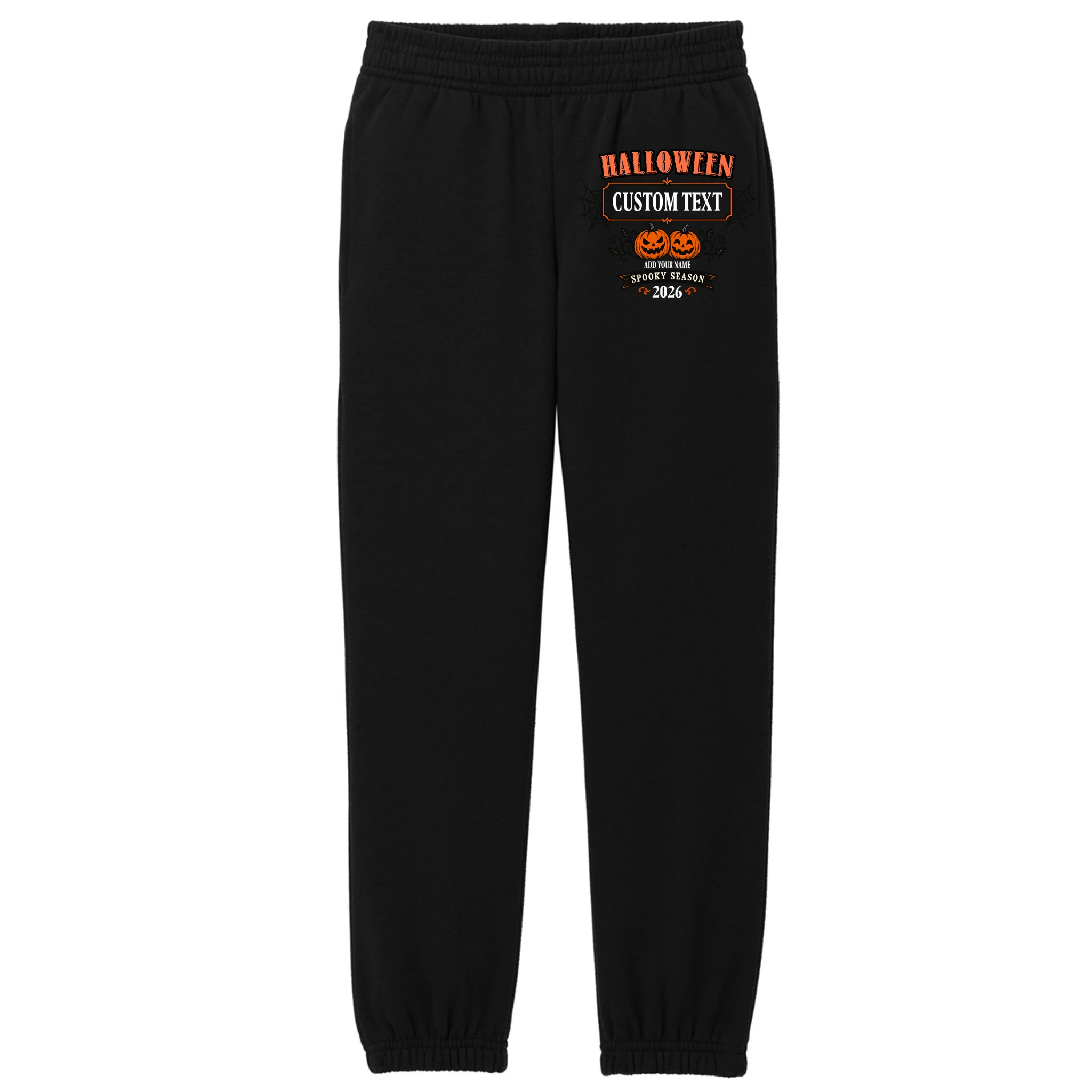 Personalized Custom Halloween - Spooky Halloween Kids Fleece Sweatpants - Front