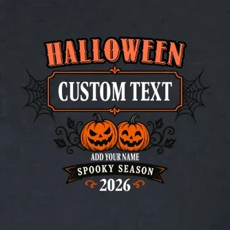 Personalized Custom Halloween - Spooky Halloween Men's Polo - Front - Close-up