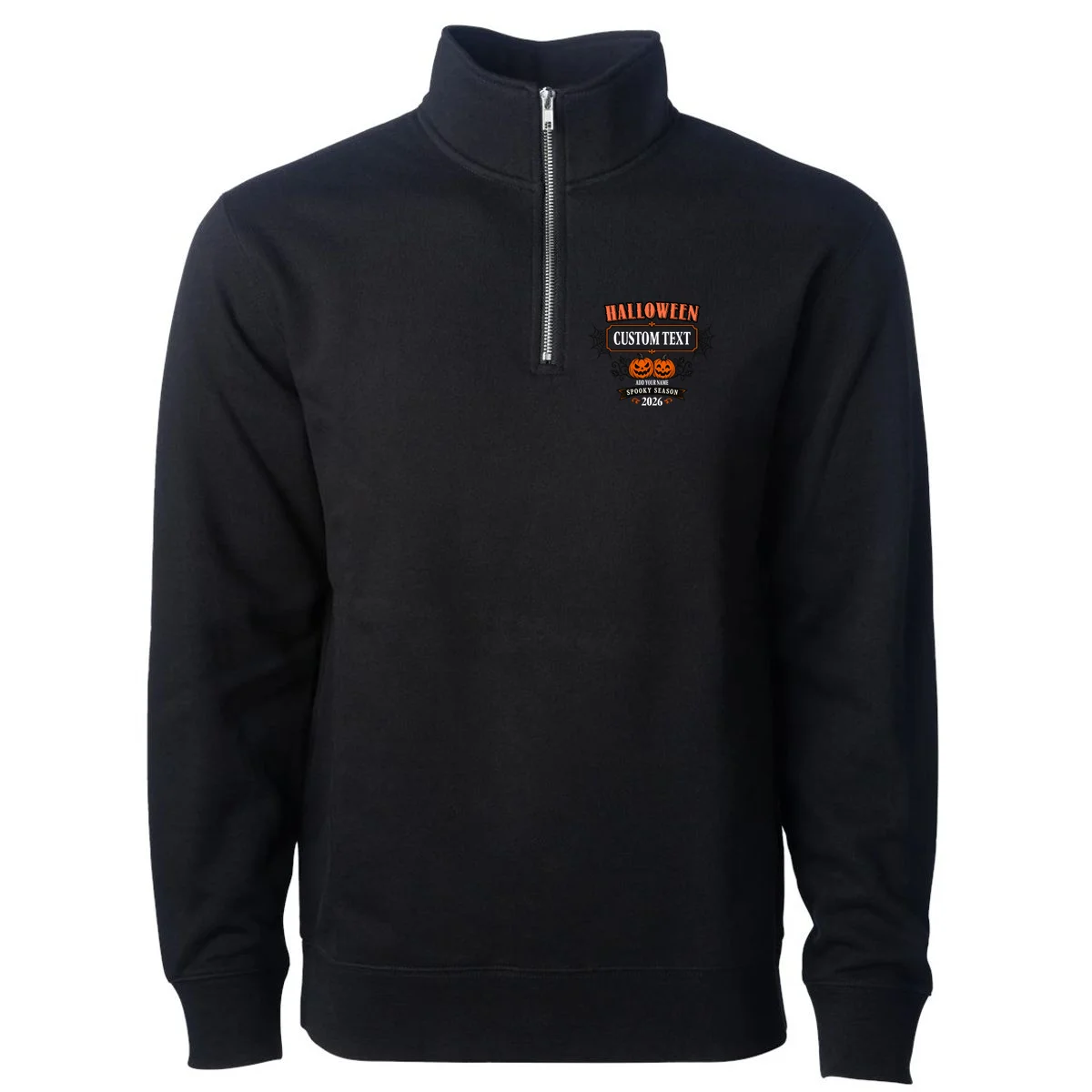 Personalized Custom Halloween - Spooky Halloween Men's Pullover Quarter Zip - Front