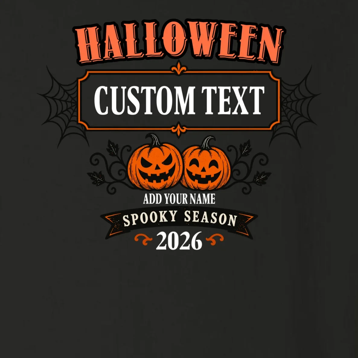 Personalized Custom Halloween - Spooky Halloween Toddler Long Sleeve Shirt - Front - Close-up