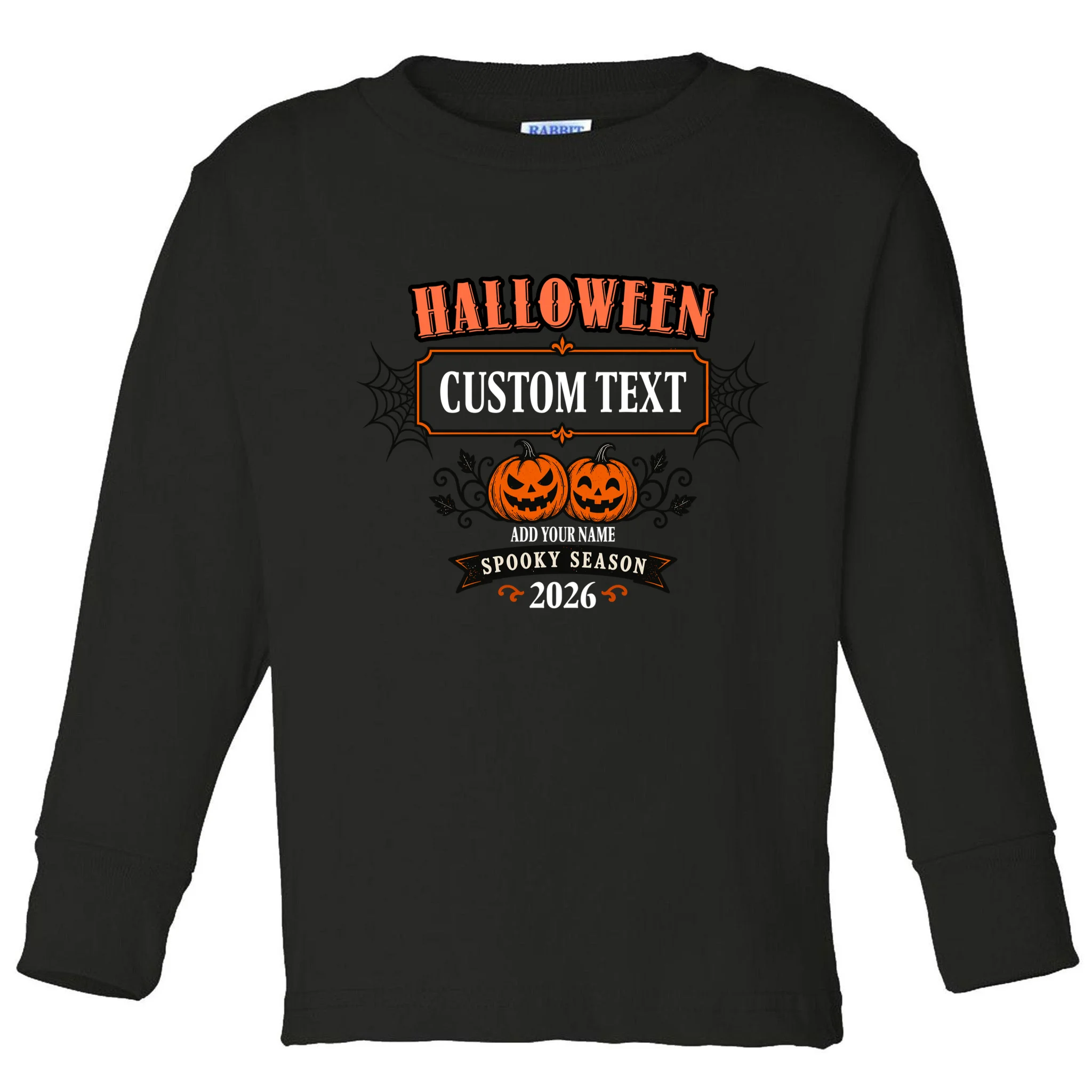 Personalized Custom Halloween - Spooky Halloween Toddler Long Sleeve Shirt - Front