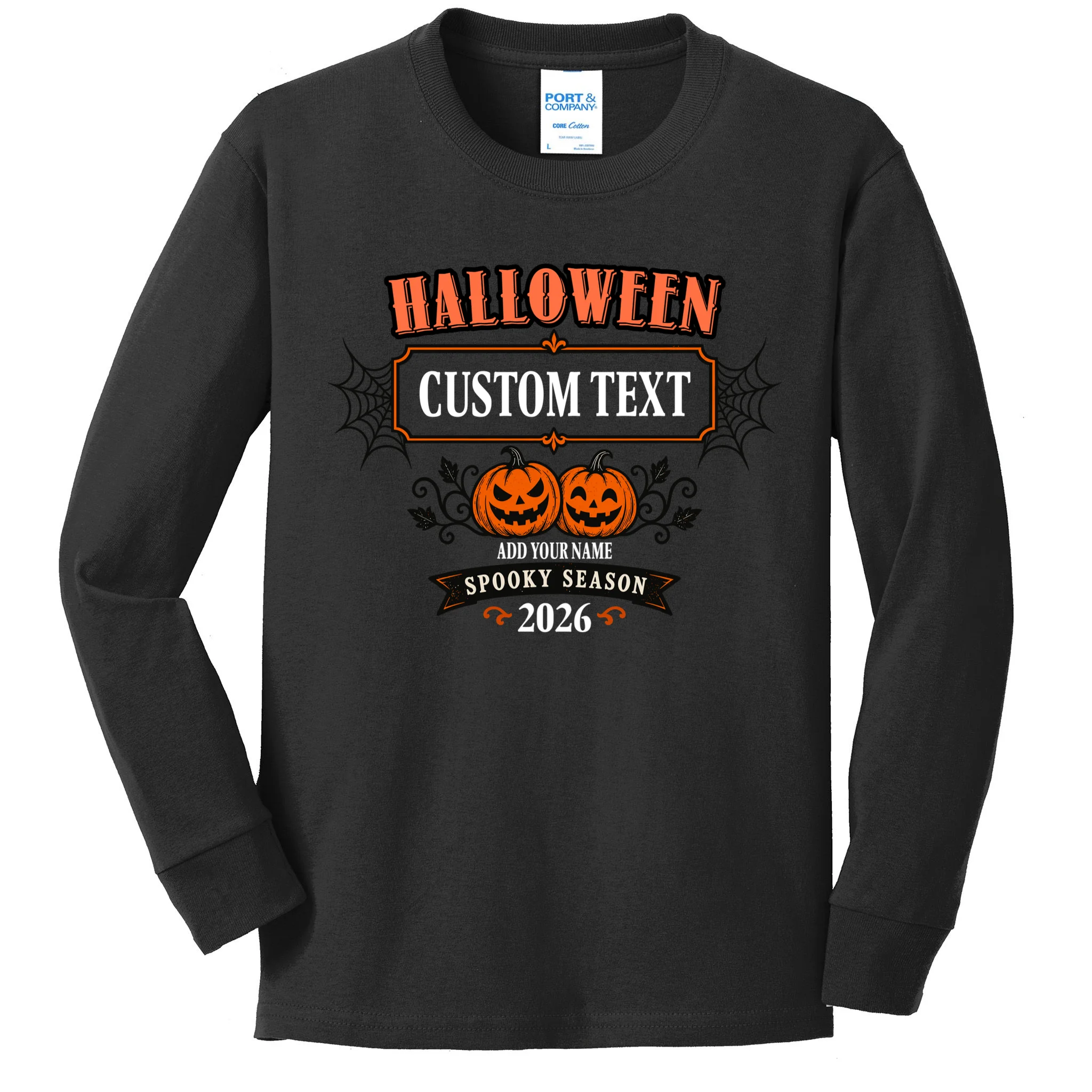 Personalized Custom Halloween - Spooky Halloween Kids Long Sleeve Shirt - Front