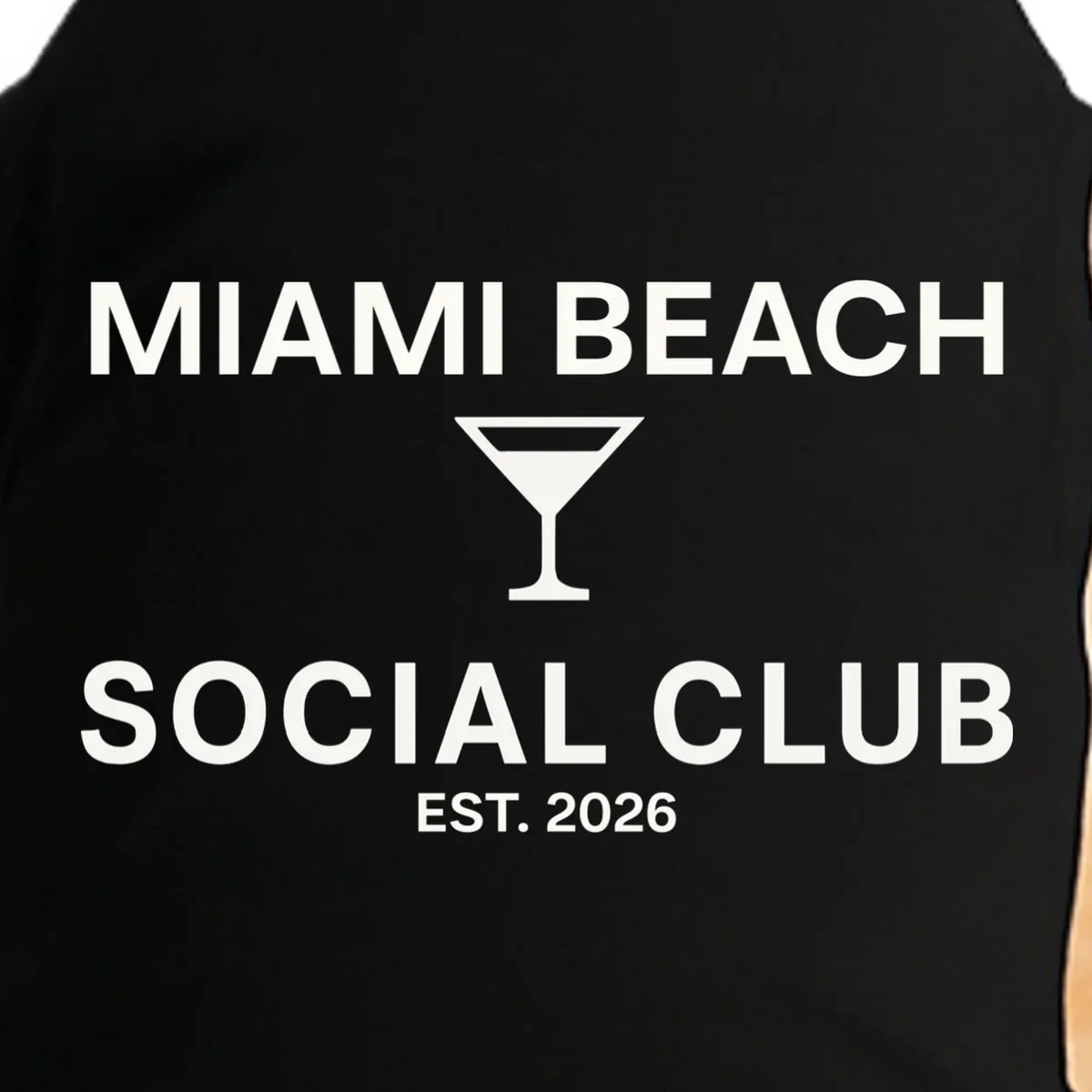 Custom Place Social Club Bachelorette Doggie Tank - Front - Close-up