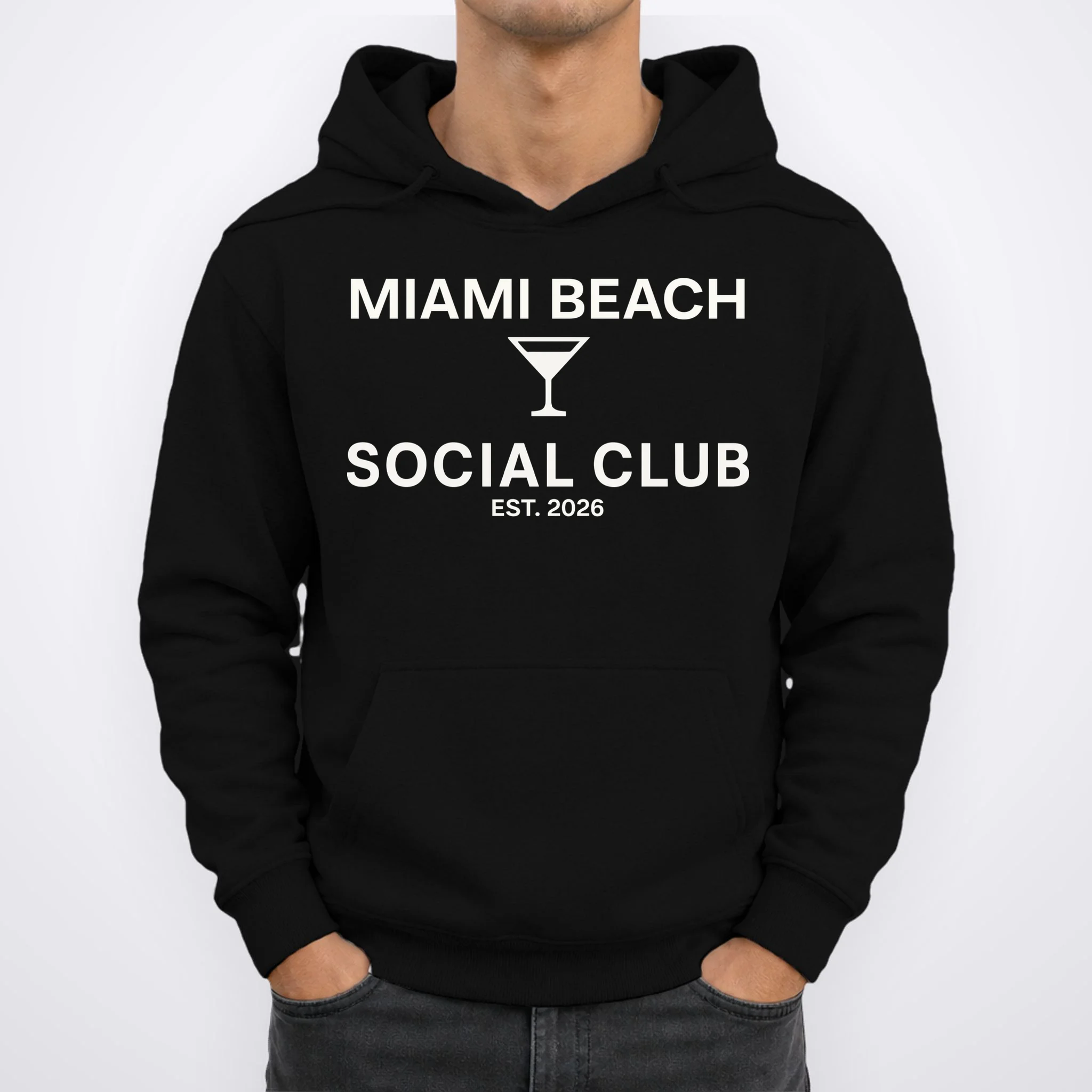Custom Place Social Club Bachelorette Men's Hoodie - Front 1