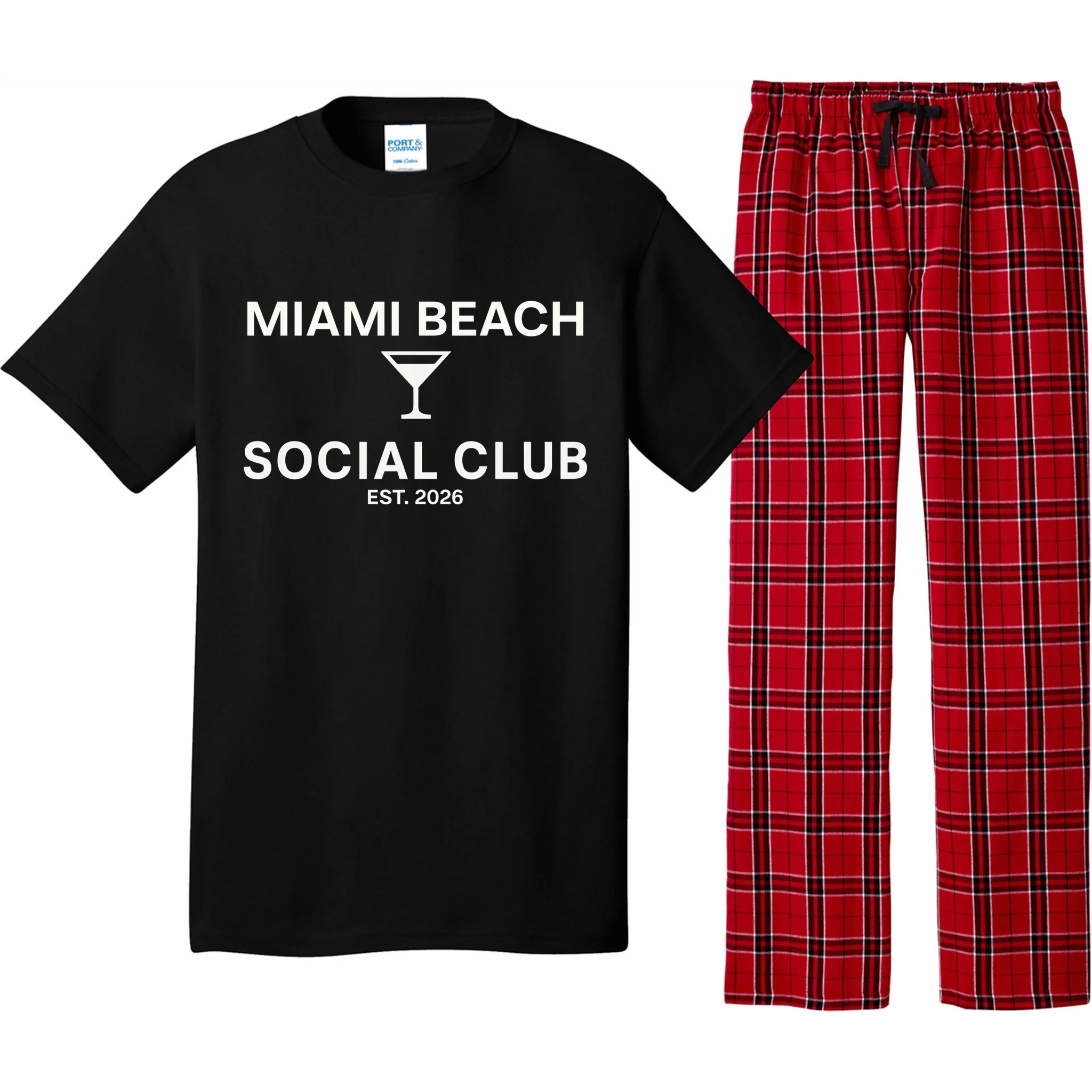Custom Place Social Club Bachelorette Men's Pajamas - Front