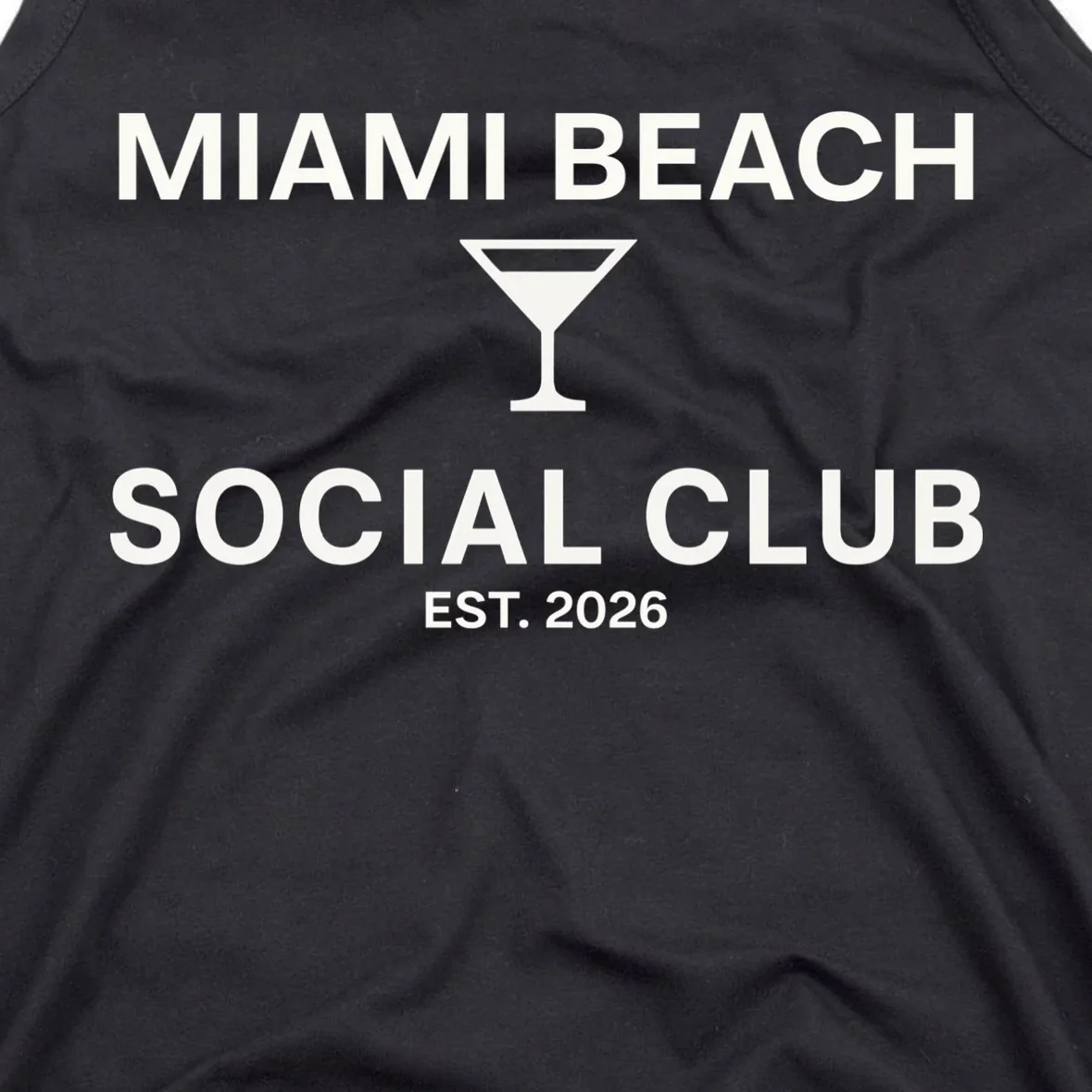 Custom Place Social Club Bachelorette Men's Tank Top - Front - Close-up