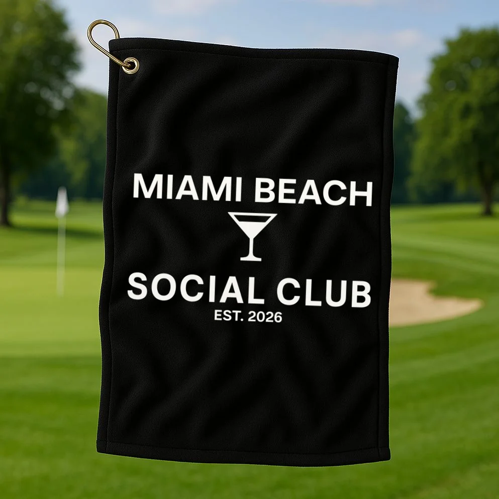 Custom Place Social Club Bachelorette Golf Towel - Front 1