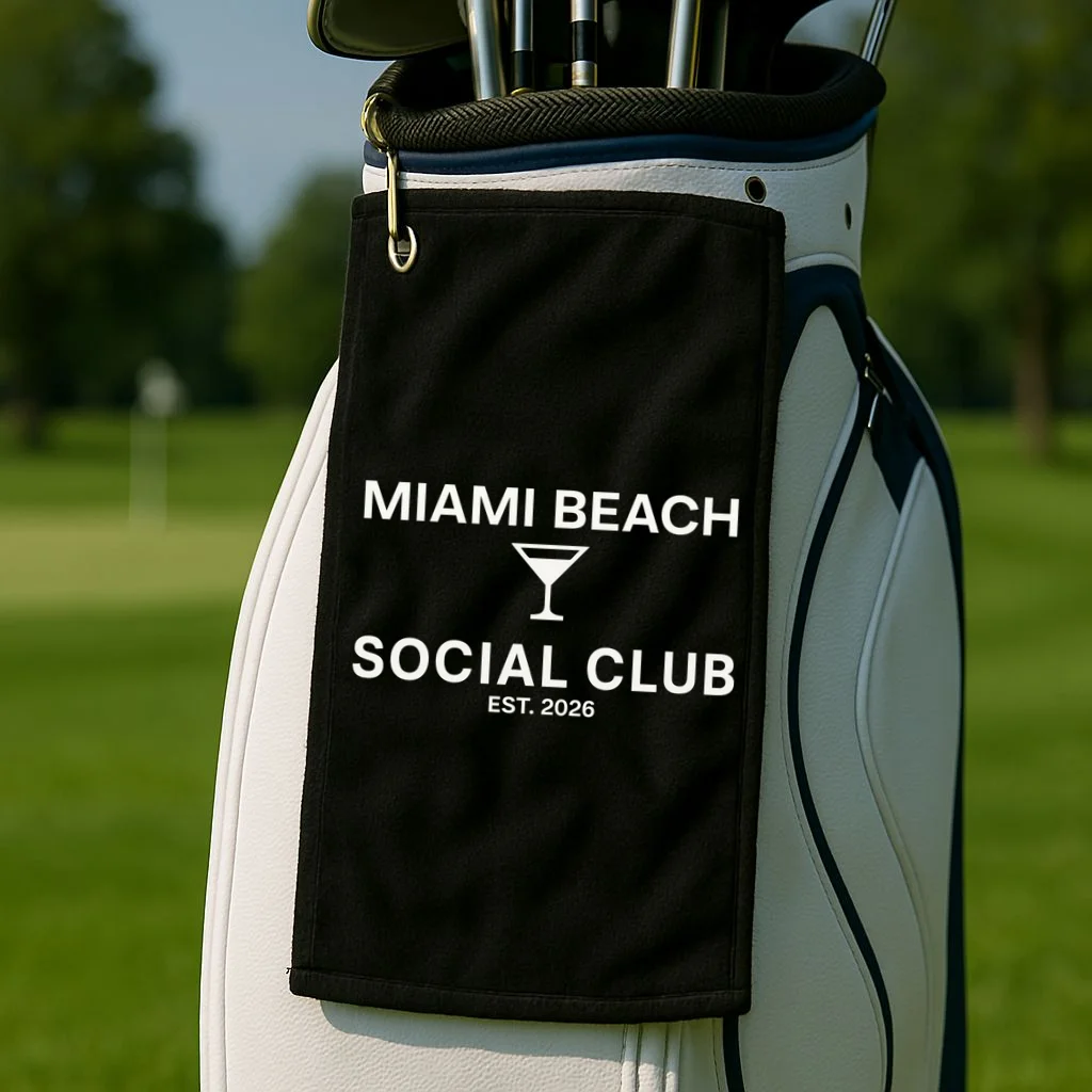 Custom Place Social Club Bachelorette Golf Towel - Front 2