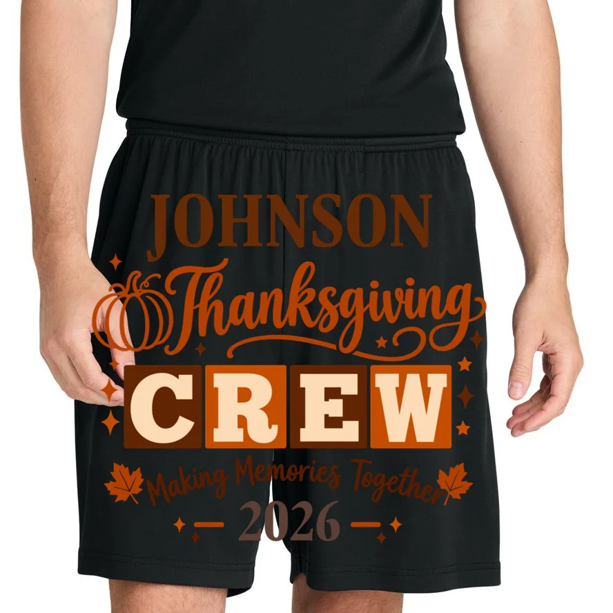 Custom Personalized Thanksgiving Family Crew Shirt - Family Name Thanksgiving Men's Shorts - Front 1