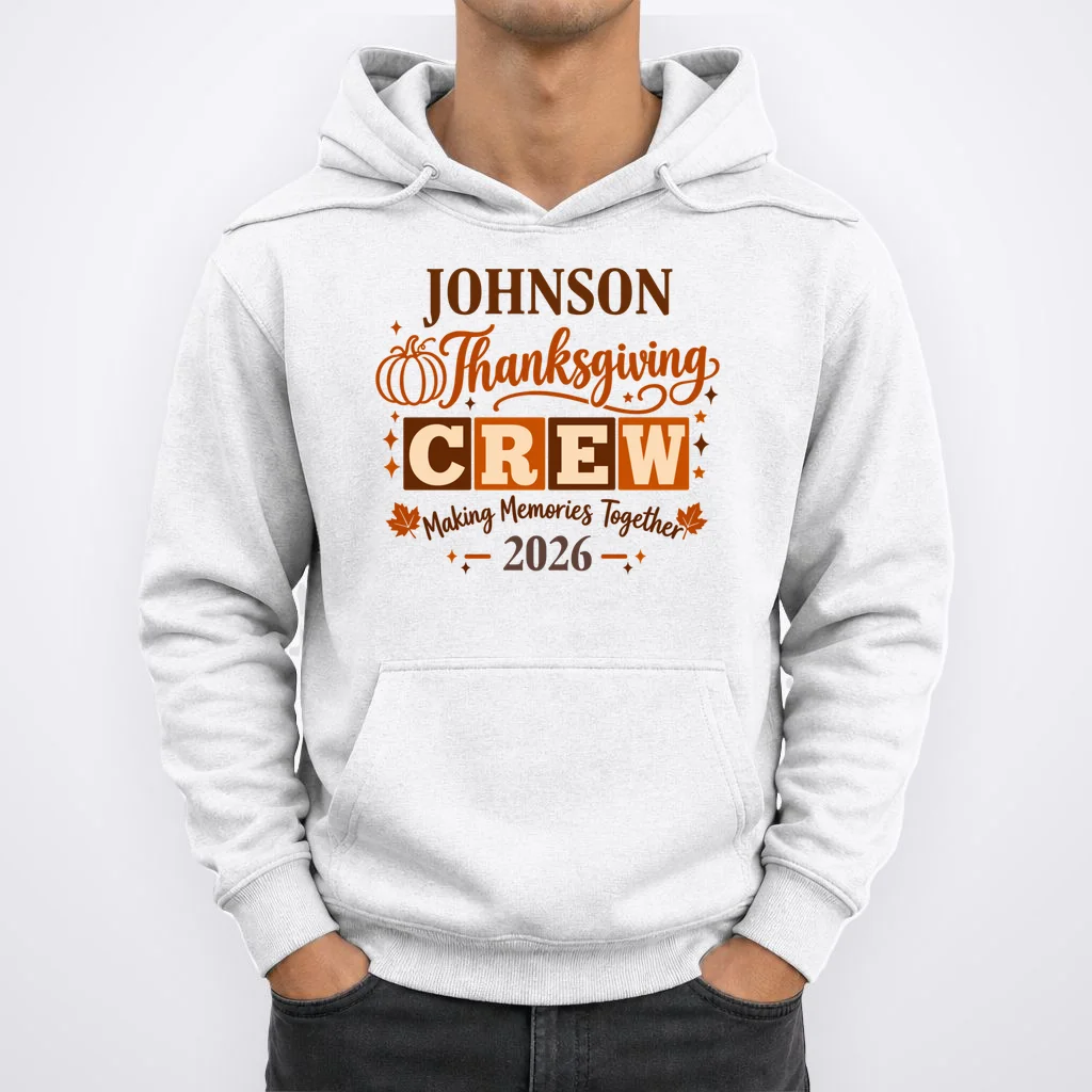 Custom Personalized Thanksgiving Family Crew Shirt - Family Name Thanksgiving Men's Hoodie - Front 1