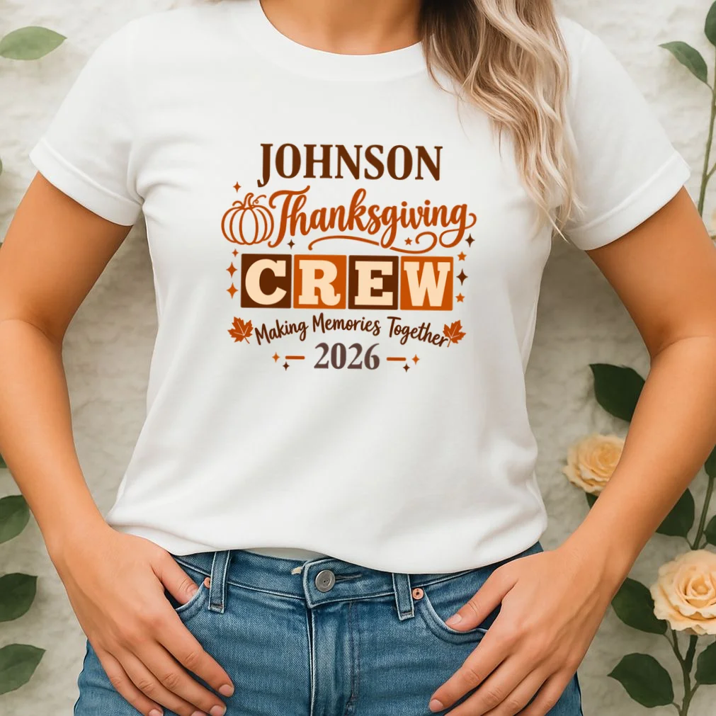 Custom Personalized Thanksgiving Family Crew Shirt - Family Name Thanksgiving Women's T-Shirt - Front 1
