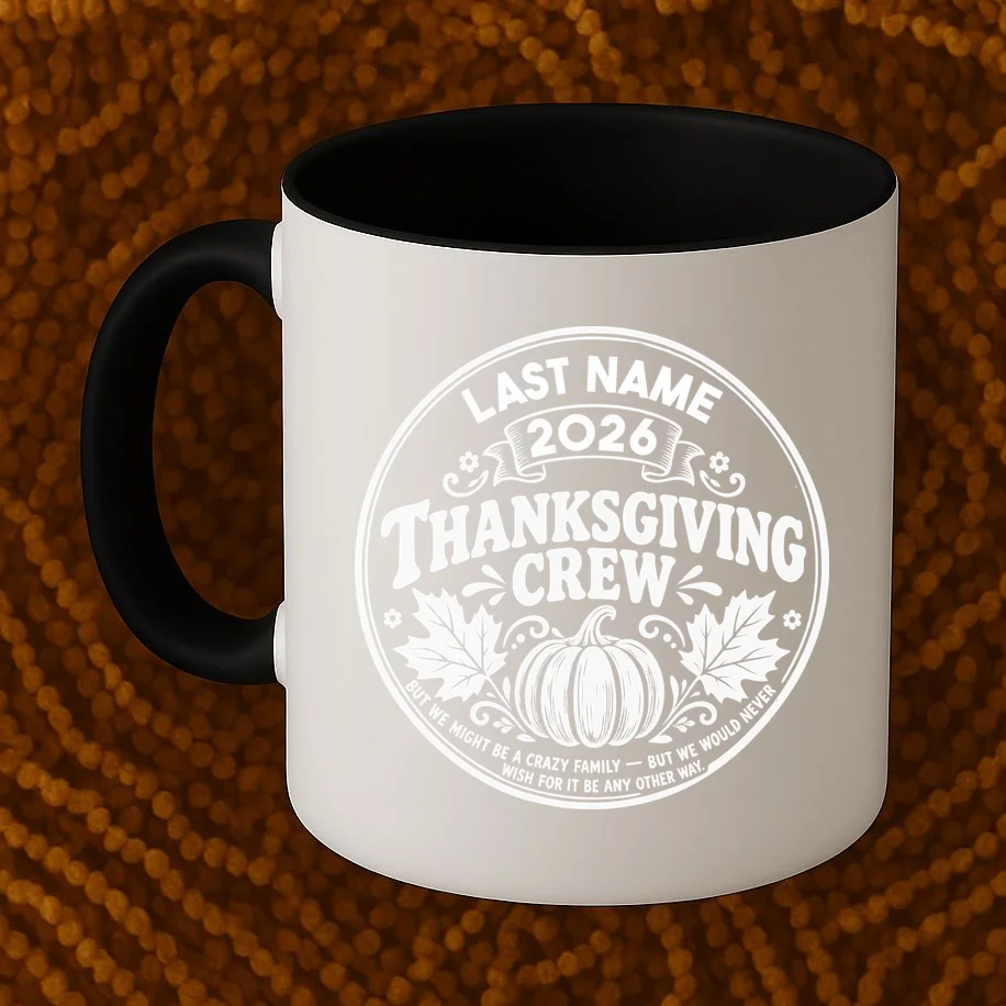 Custom Friendsgiving Thanksgiving  -  Personalized Friendsgiving Crew Mug - Front 1