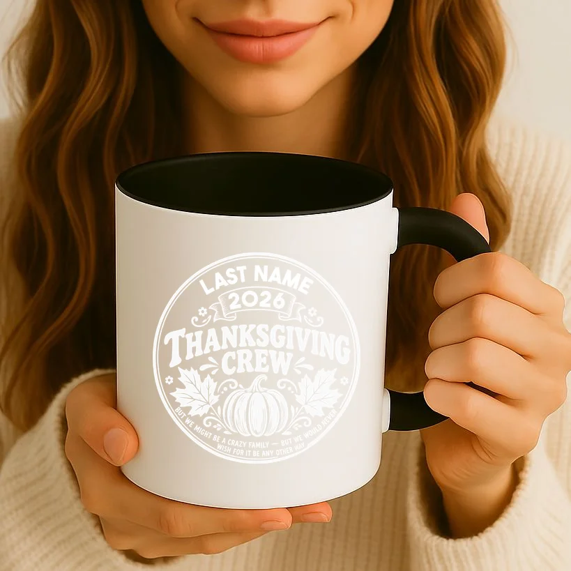 Custom Friendsgiving Thanksgiving  -  Personalized Friendsgiving Crew Mug - Front 2