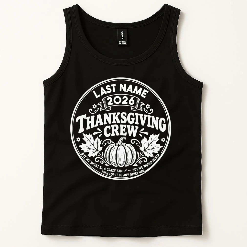 Custom Friendsgiving Thanksgiving  -  Personalized Friendsgiving Crew Men's Tank Top - Front 1