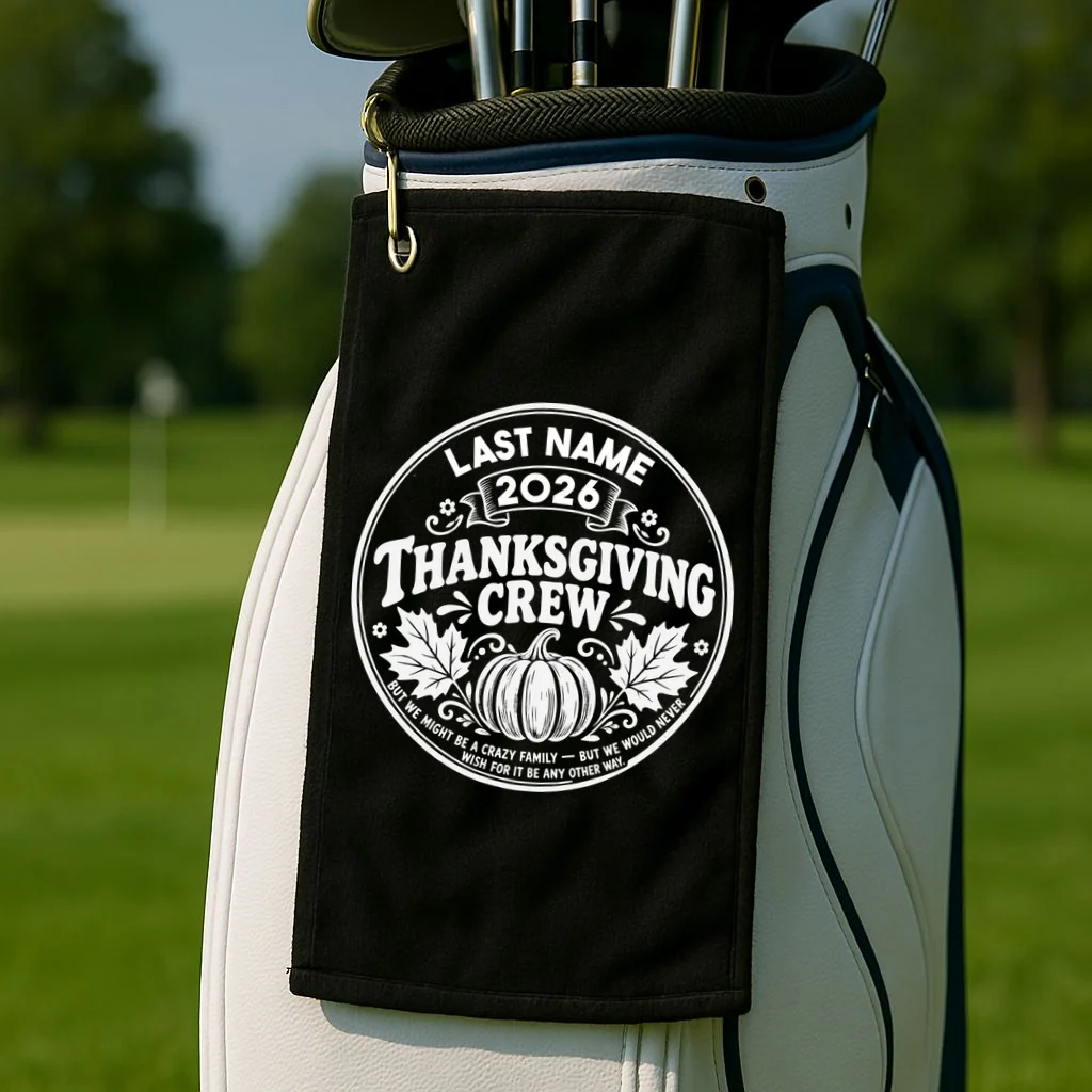 Custom Friendsgiving Thanksgiving  -  Personalized Friendsgiving Crew Golf Towel - Front 2