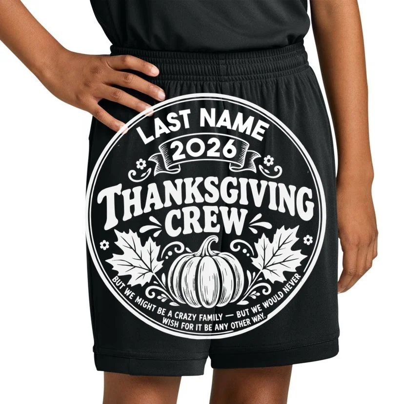 Custom Friendsgiving Thanksgiving Shirt -  Personalized Friendsgiving Crew Kids Shorts - Front 1