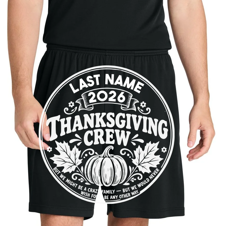 Custom Friendsgiving Thanksgiving Shirt -  Personalized Friendsgiving Crew Men's Shorts - Front 1