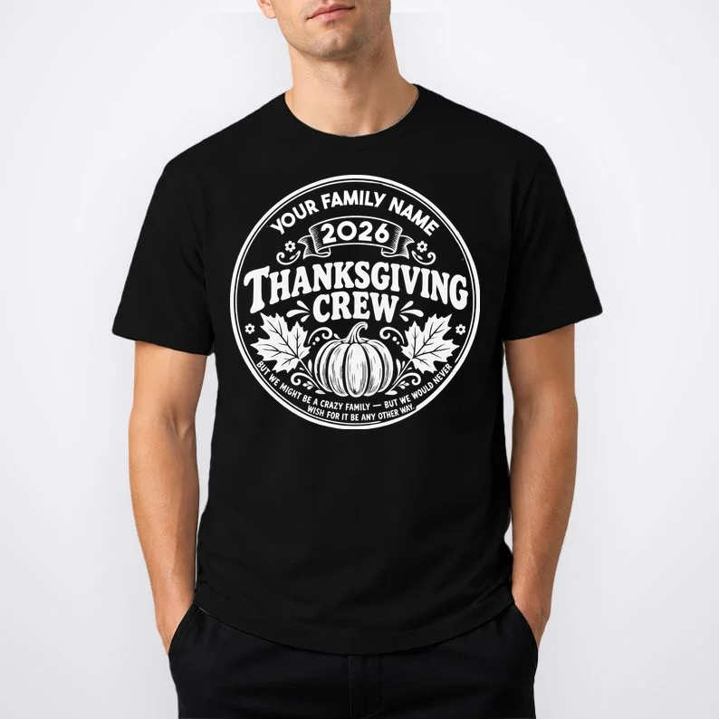 Custom Personalized Thanksgiving Crew Men's T-Shirt - Front 1
