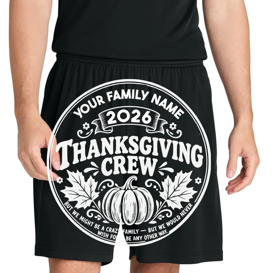 Custom Personalized Thanksgiving Crew Men's Shorts - Front 1