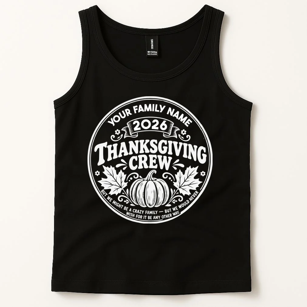 Custom Personalized Thanksgiving Crew Men's Tank Top - Front 1