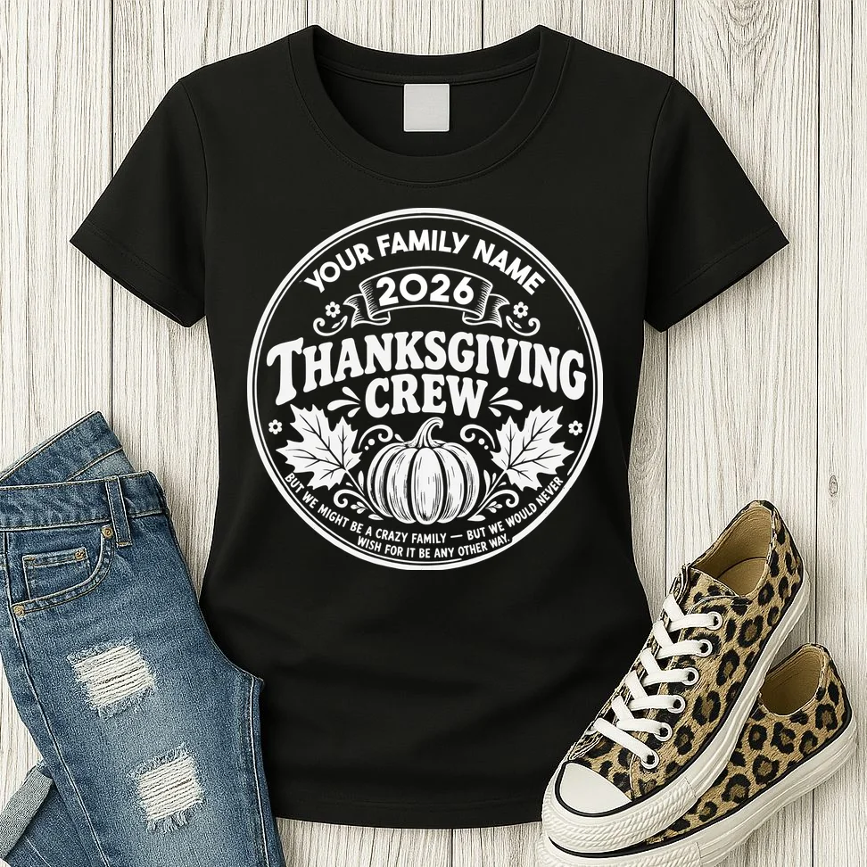 Custom Personalized Thanksgiving Crew Women's T-Shirt - Front 2