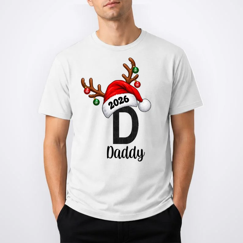 Christmas Reindeer Antlers & Santa Hat – Festive Holiday Design Men's T-Shirt - Front 1