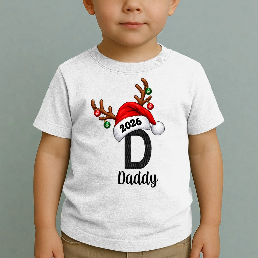 Christmas Reindeer Antlers & Santa Hat – Festive Holiday Design Toddler T-Shirt - Front 1