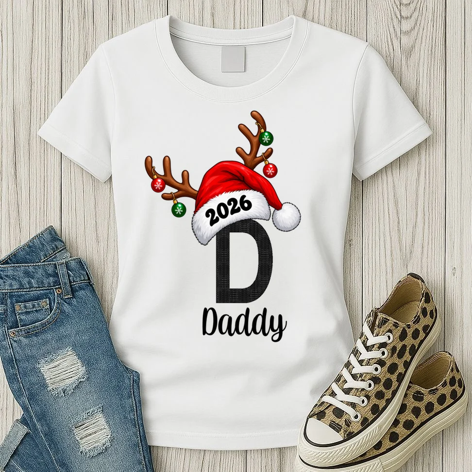Christmas Reindeer Antlers & Santa Hat – Festive Holiday Design Women's T-Shirt - Front 2