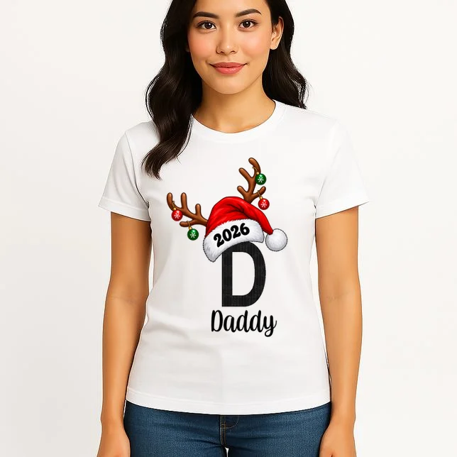 Christmas Reindeer Antlers & Santa Hat – Festive Holiday Design Women's T-Shirt - Front 3