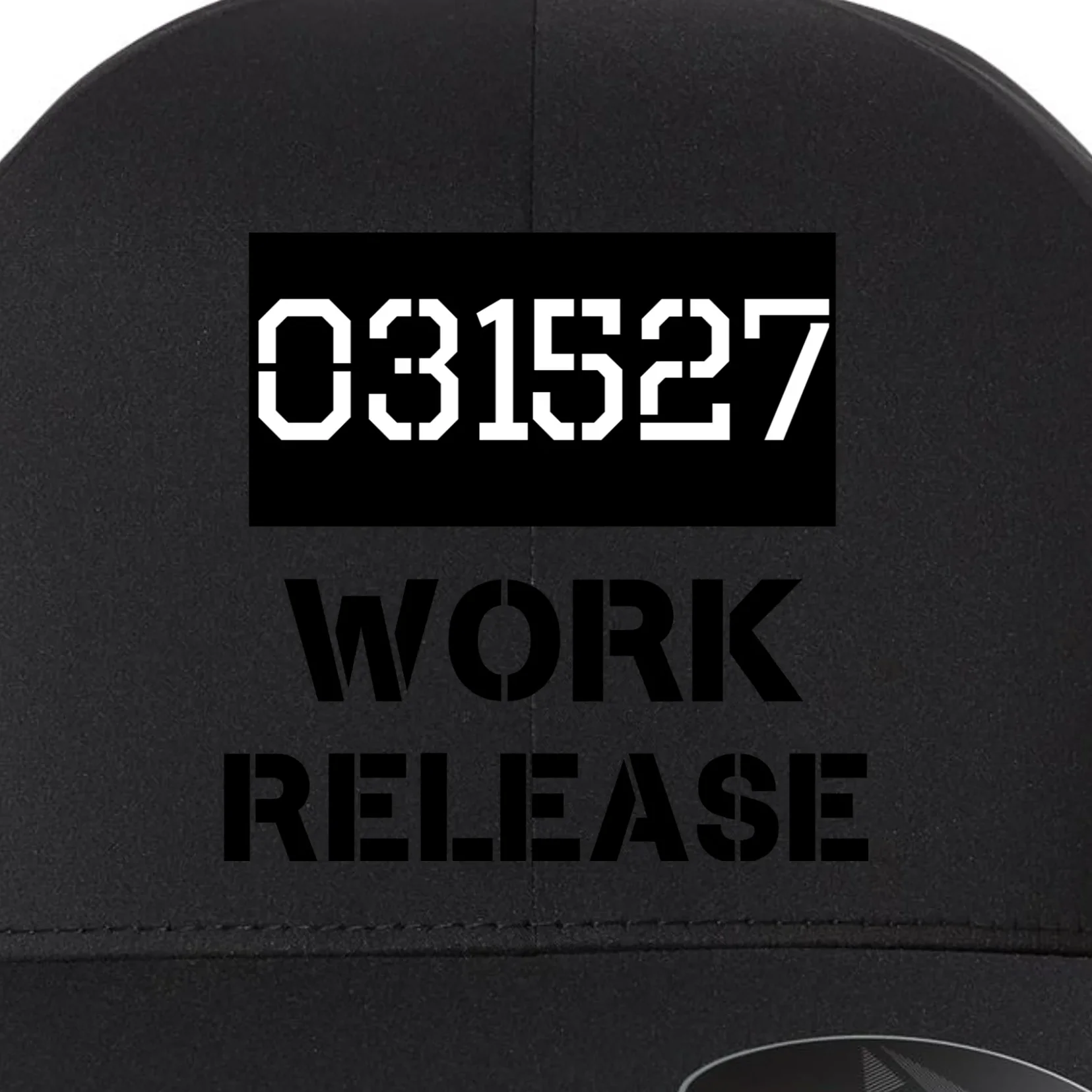 Custom Retirement Date Prisoner Work Release Jail Personalized Flexfit Men's Snapback Hat - Front - Close-up